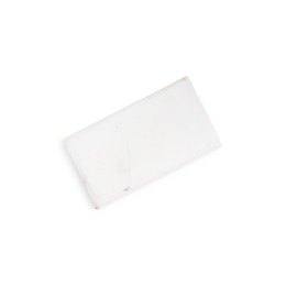 Photo of One eraser isolated on white, top view