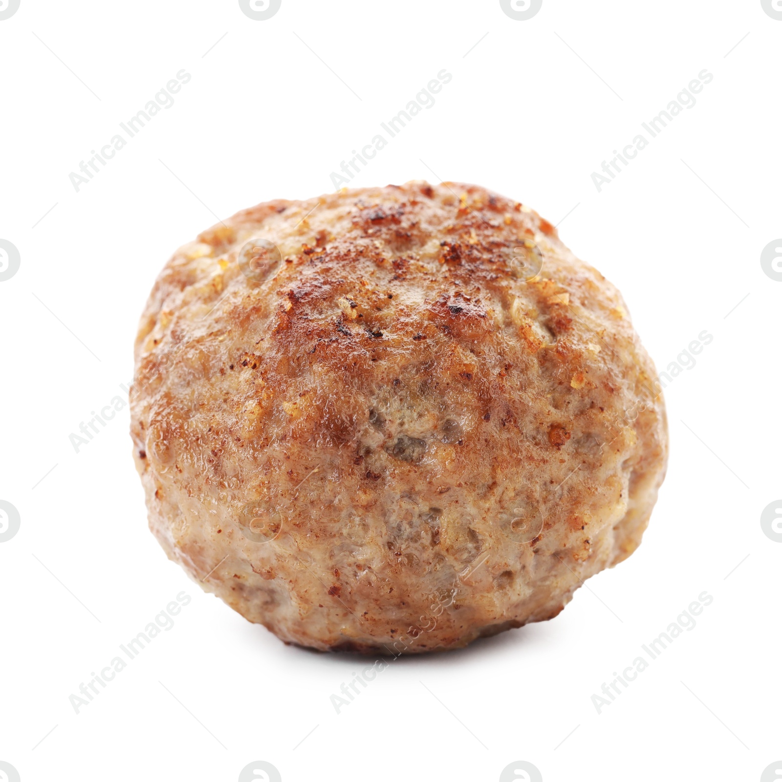 Photo of One tasty cooked meatball isolated on white