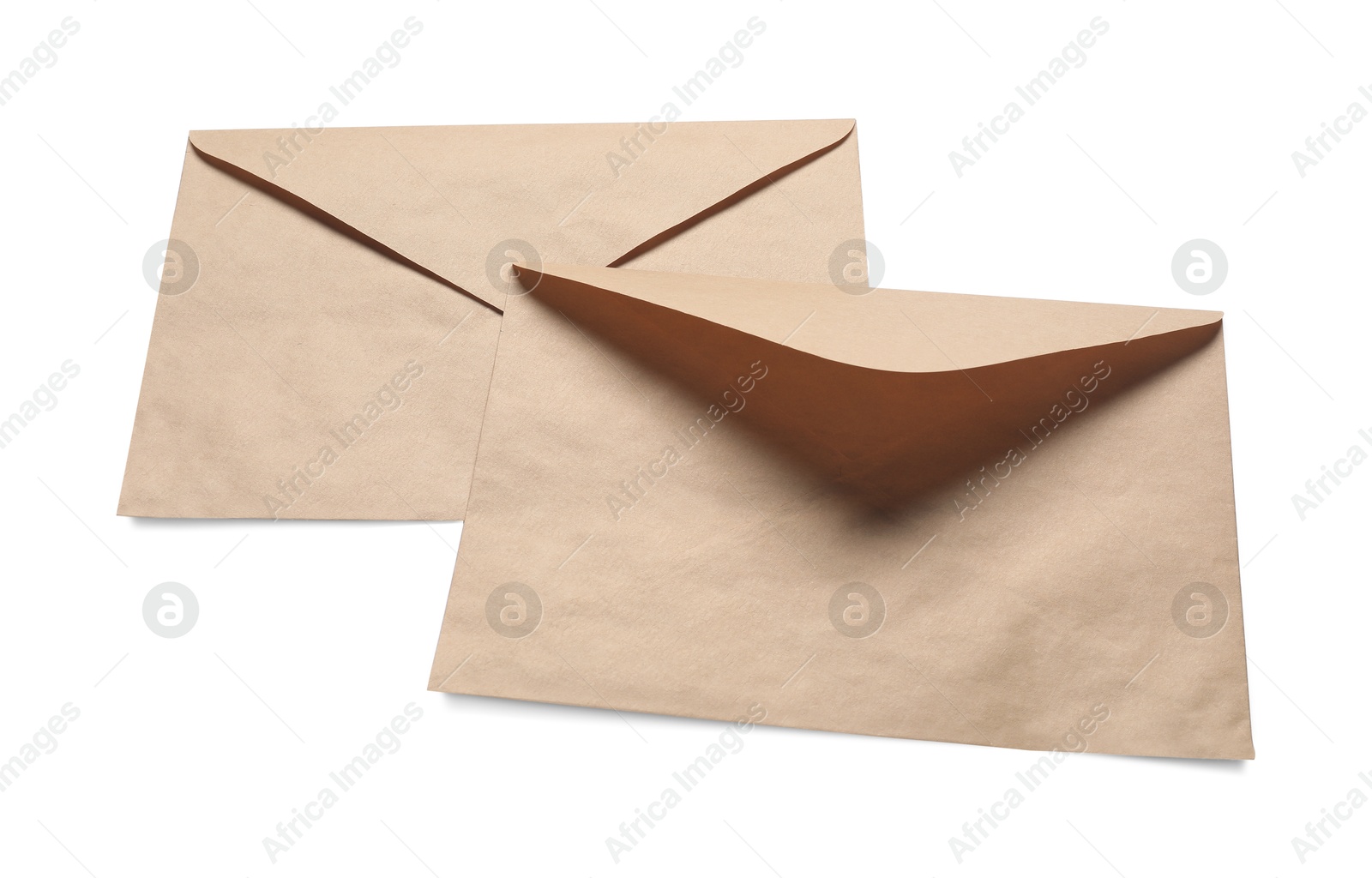 Photo of Envelopes isolated on white. Mockup for design