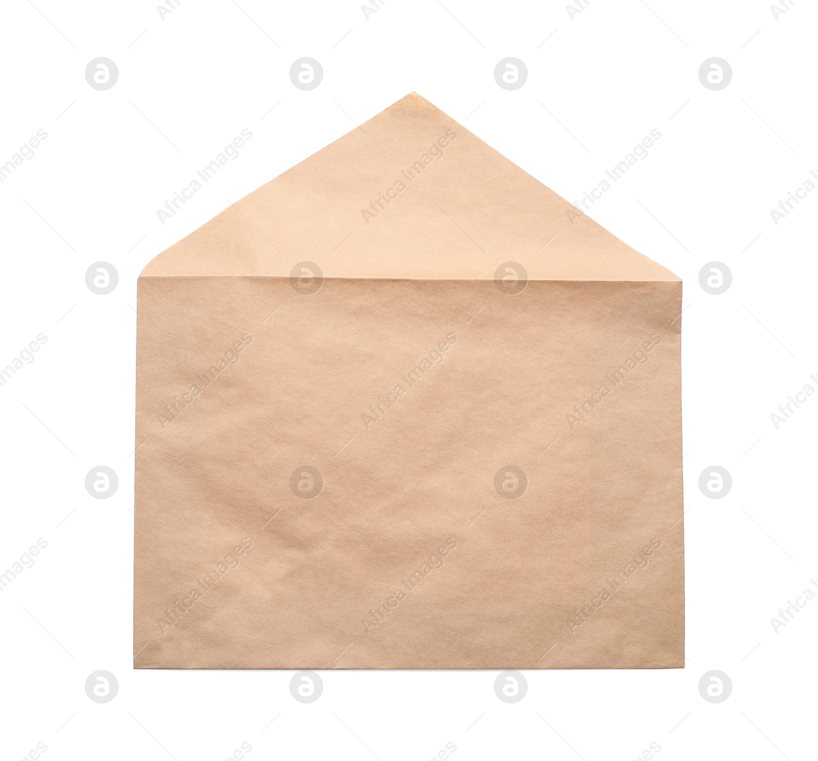 Photo of Envelope isolated on white, top view. Mockup for design