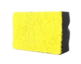 Photo of One soft sponge isolated on white. Cleaning supply