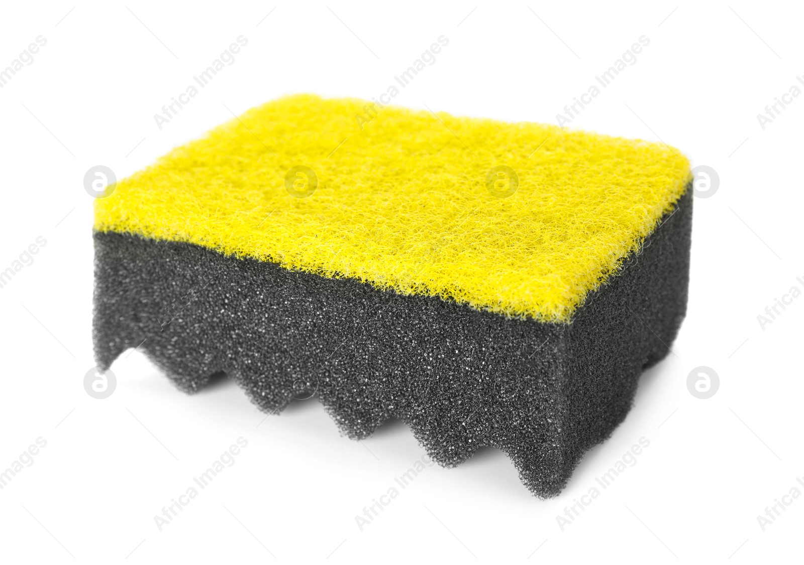 Photo of One soft sponge isolated on white. Cleaning supply