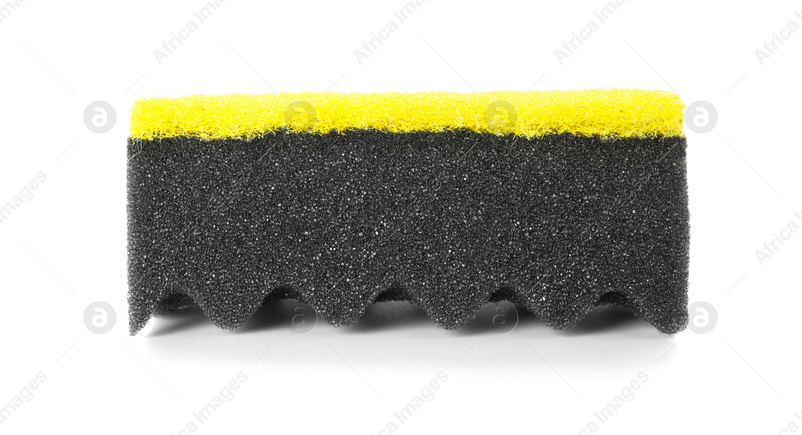 Photo of One soft sponge isolated on white. Cleaning supply