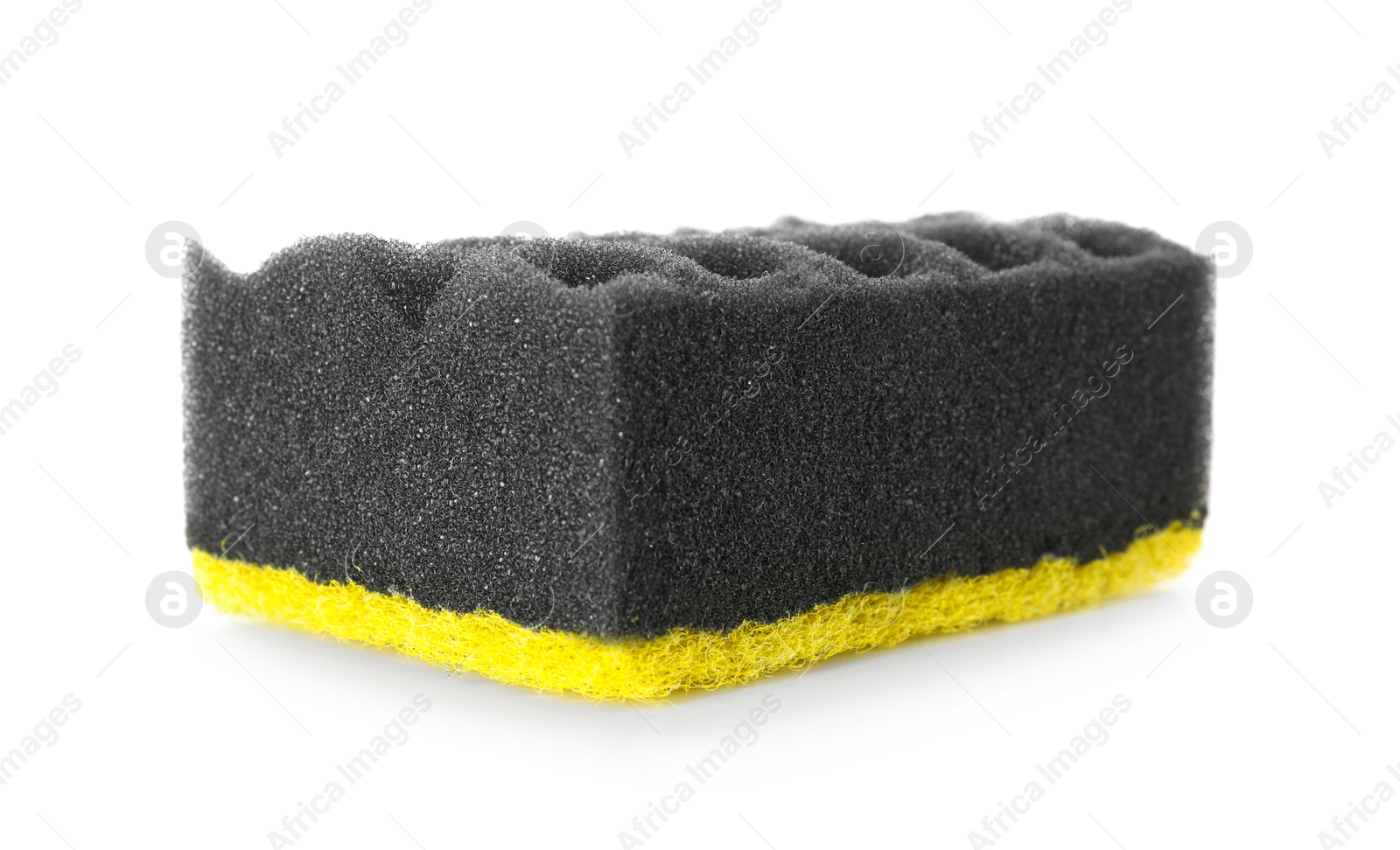 Photo of One soft sponge isolated on white. Cleaning supply