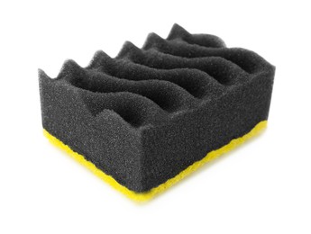 Photo of One soft sponge isolated on white. Cleaning supply