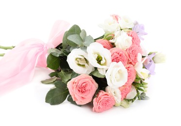 Photo of Wedding bouquet of beautiful flowers isolated on white