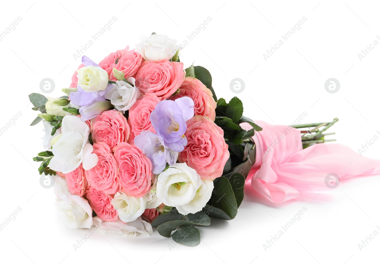 Photo of Wedding bouquet of beautiful flowers isolated on white