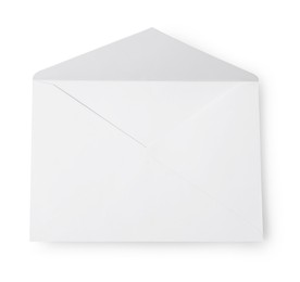 Photo of Envelope isolated on white, top view. Mockup for design