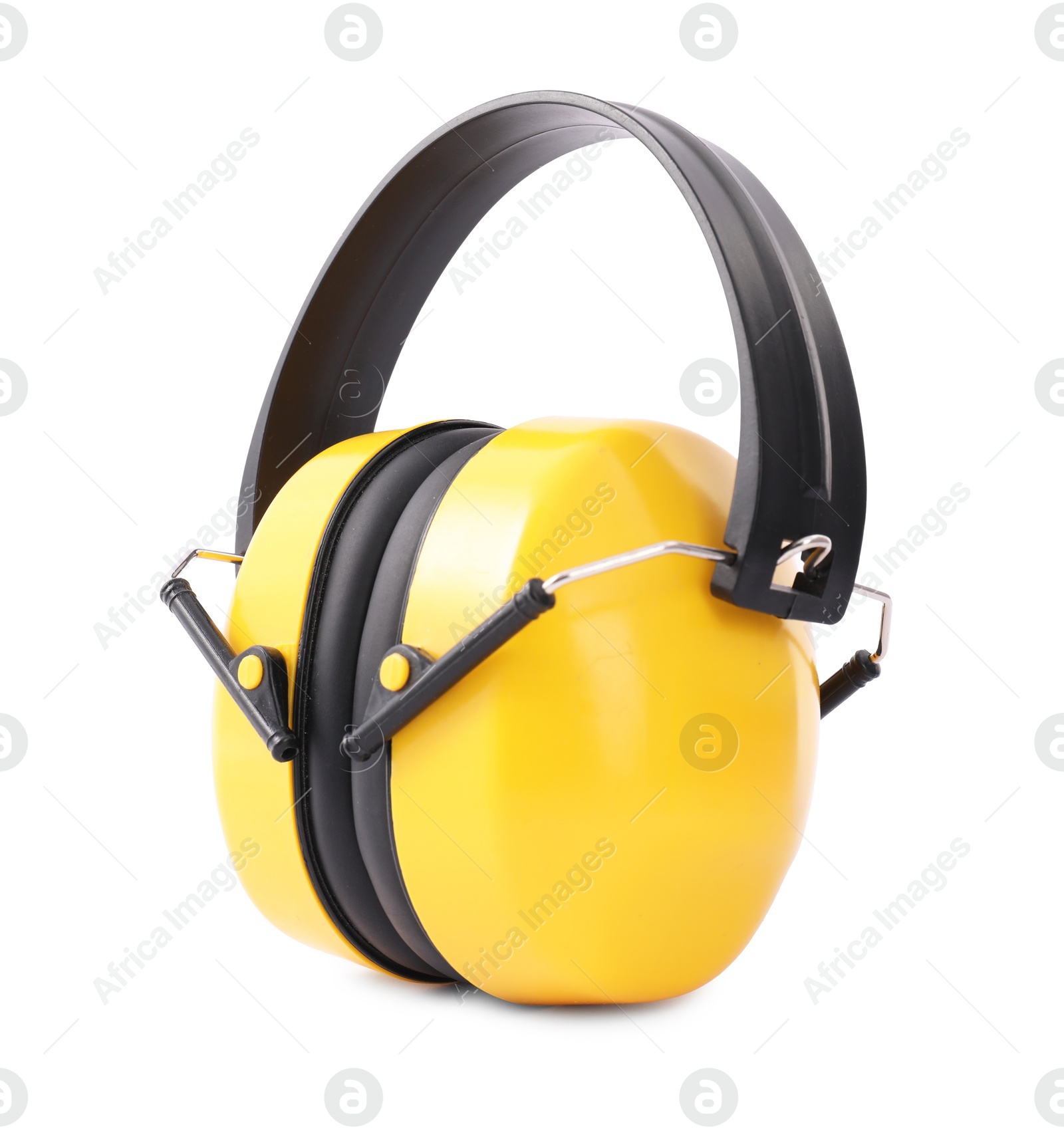 Photo of Protective earmuffs isolated on white. Safety equipment