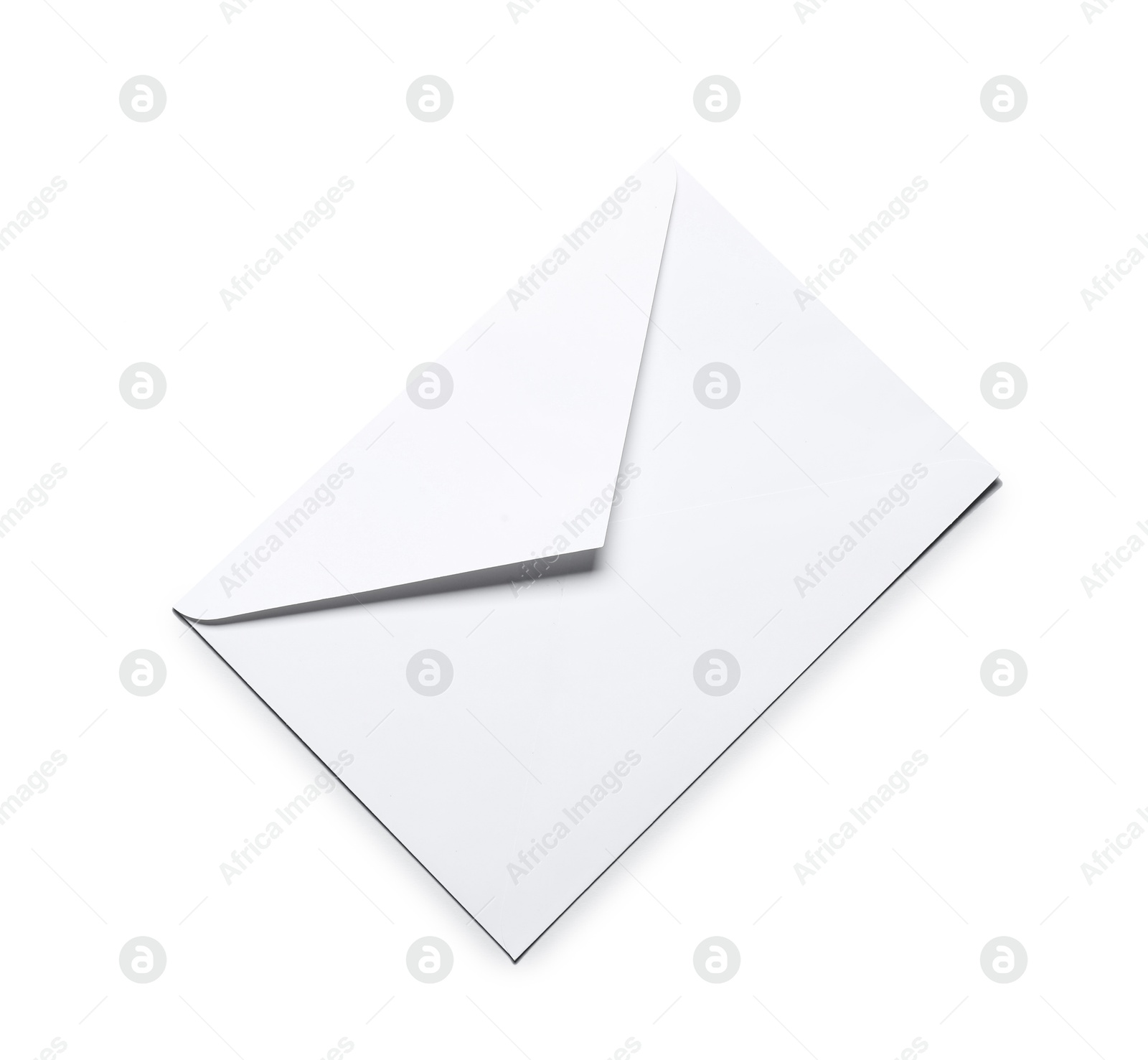 Photo of Envelope isolated on white, top view. Mockup for design