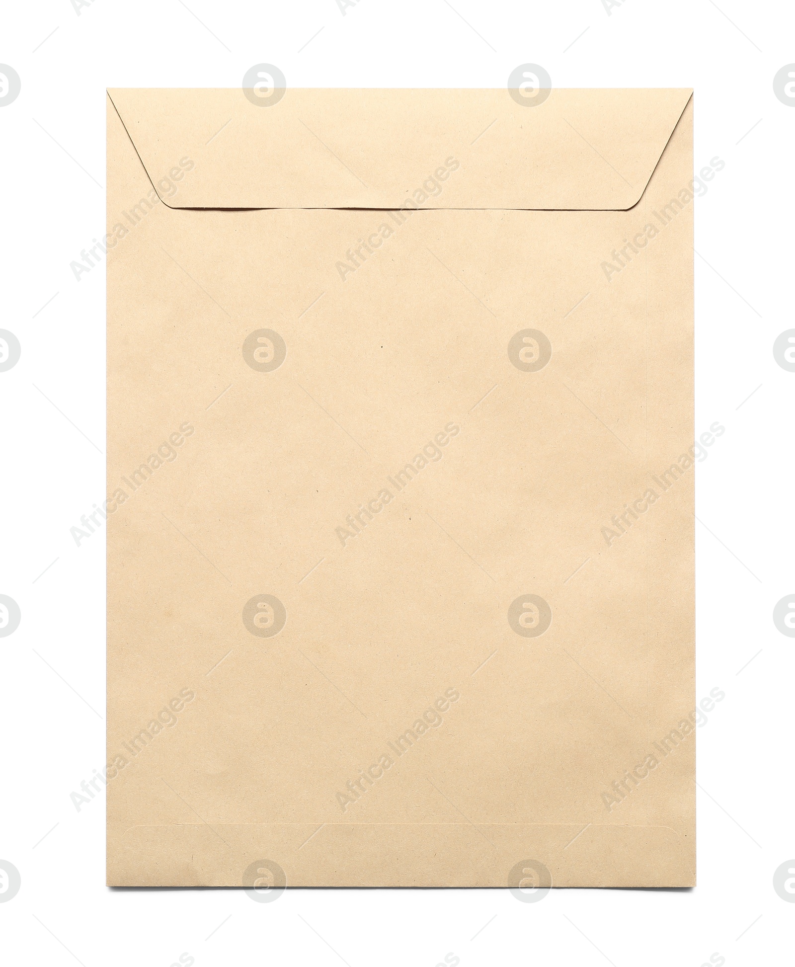 Photo of Envelope isolated on white, top view. Mockup for design