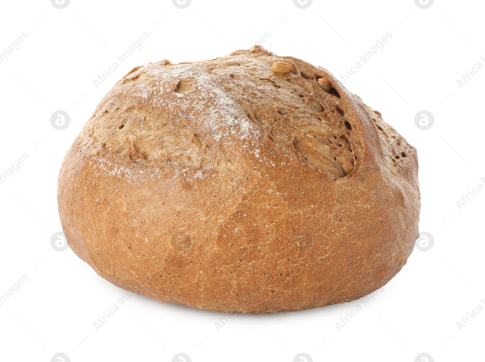 Photo of One freshly baked bread isolated on white