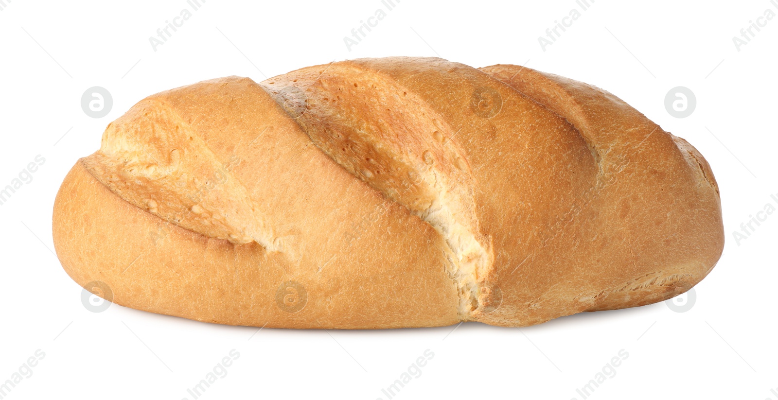 Photo of One freshly baked bread isolated on white