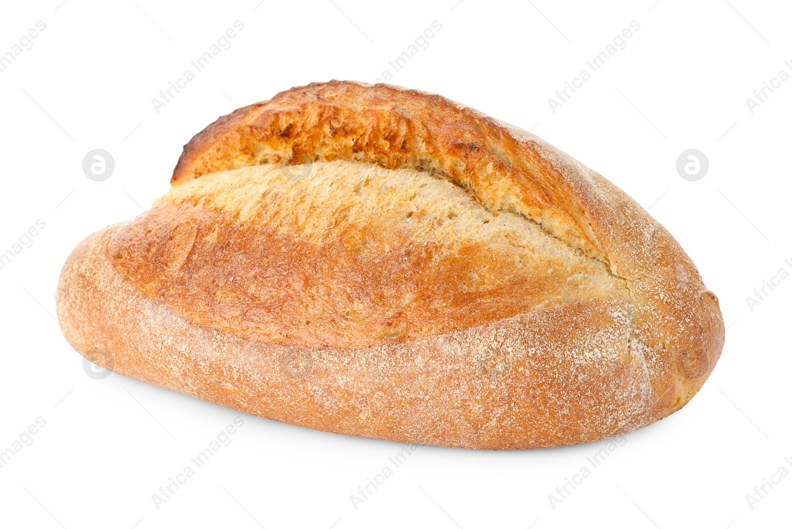 Photo of Whole loaf of freshly baked bread isolated on white