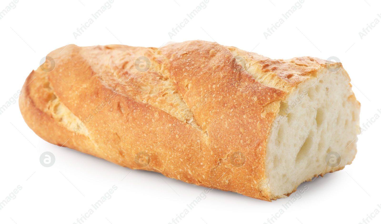 Photo of Piece of fresh bread isolated on white