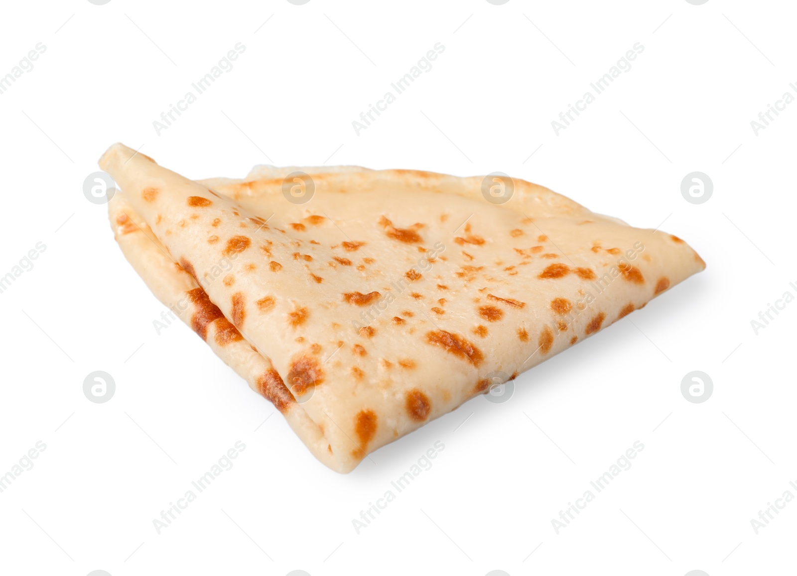 Photo of One delicious folded crepe isolated on white