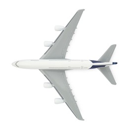 Photo of One model of plane isolated on white, top view