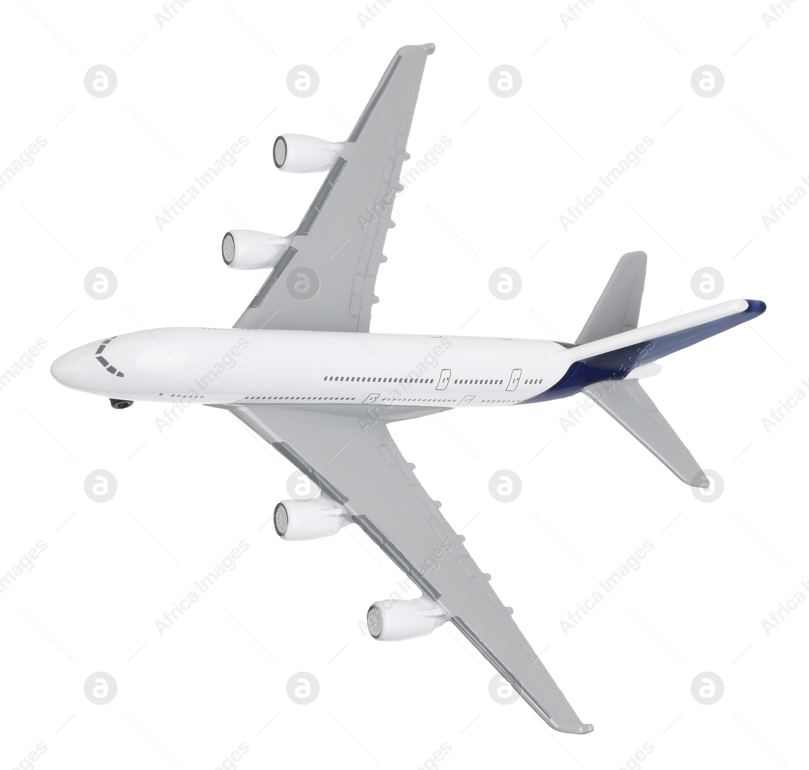 Photo of Plane model in air on white background