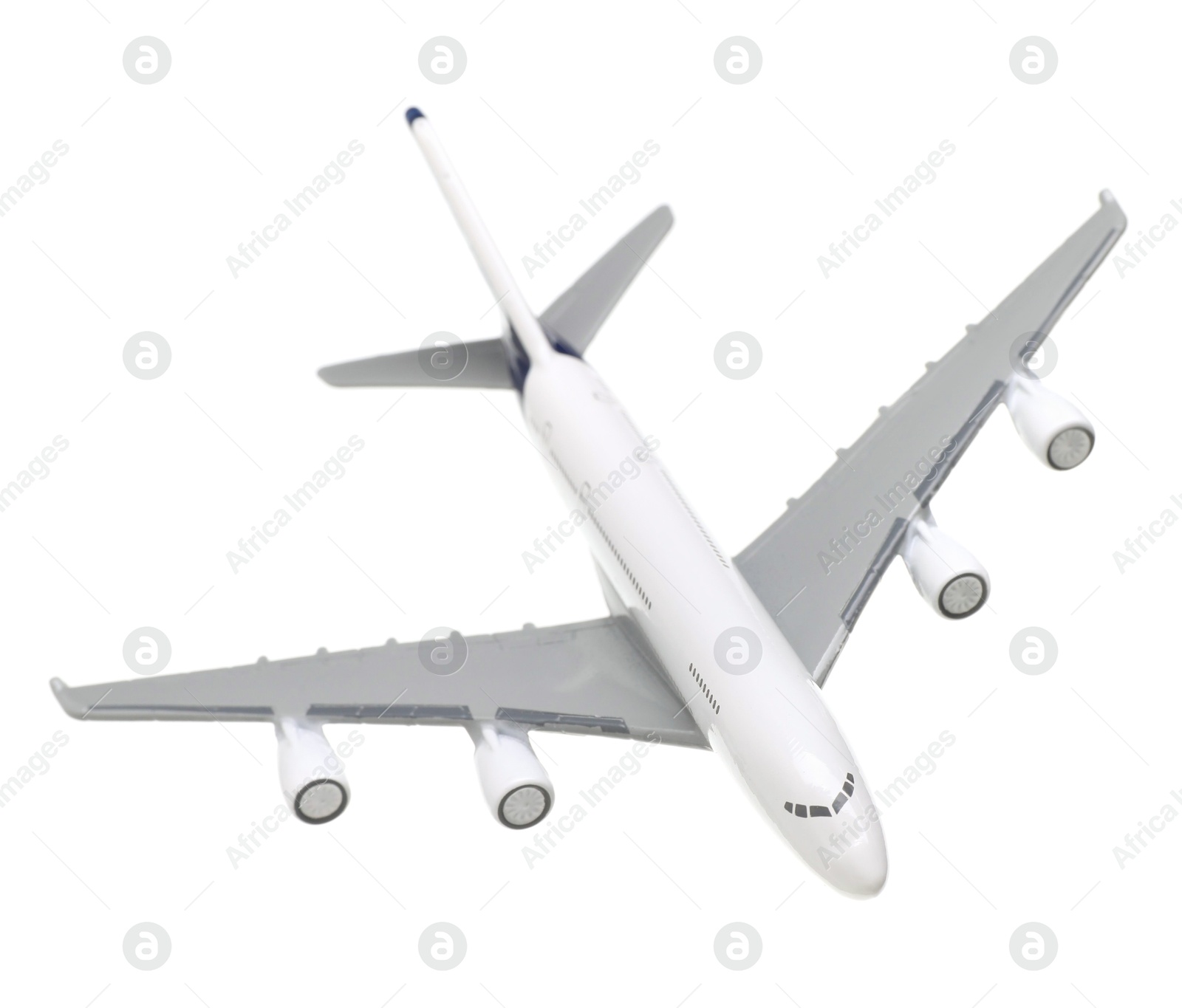 Photo of Plane model in air on white background