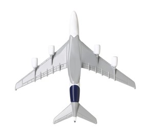 Photo of Plane model in air on white background