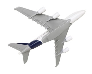 Photo of Plane model in air on white background