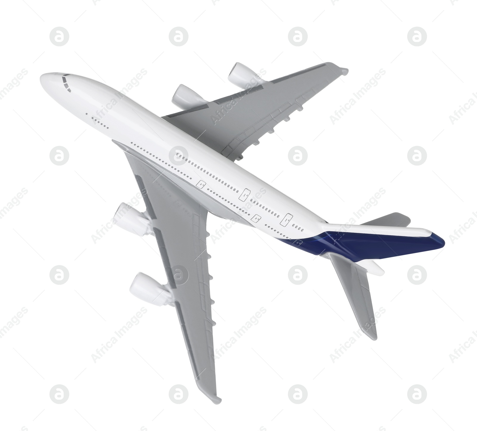 Photo of Plane model in air on white background