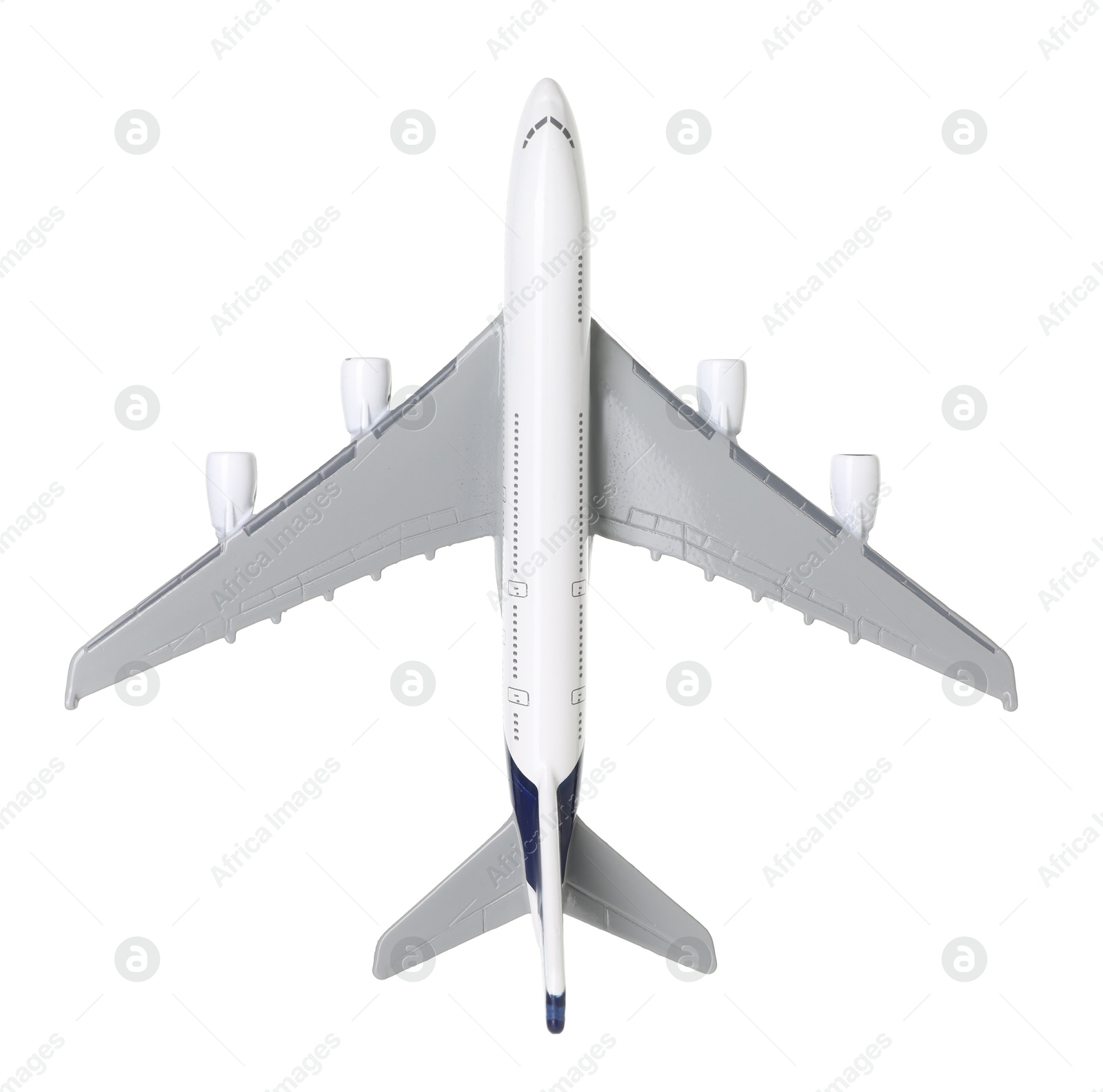 Photo of Plane model in air on white background