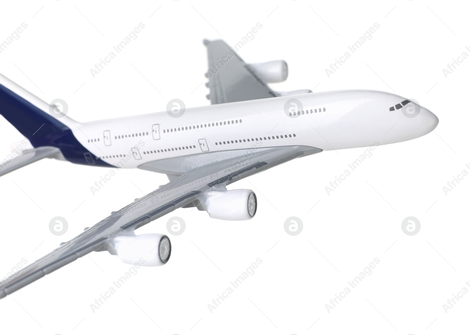 Photo of Plane model in air on white background