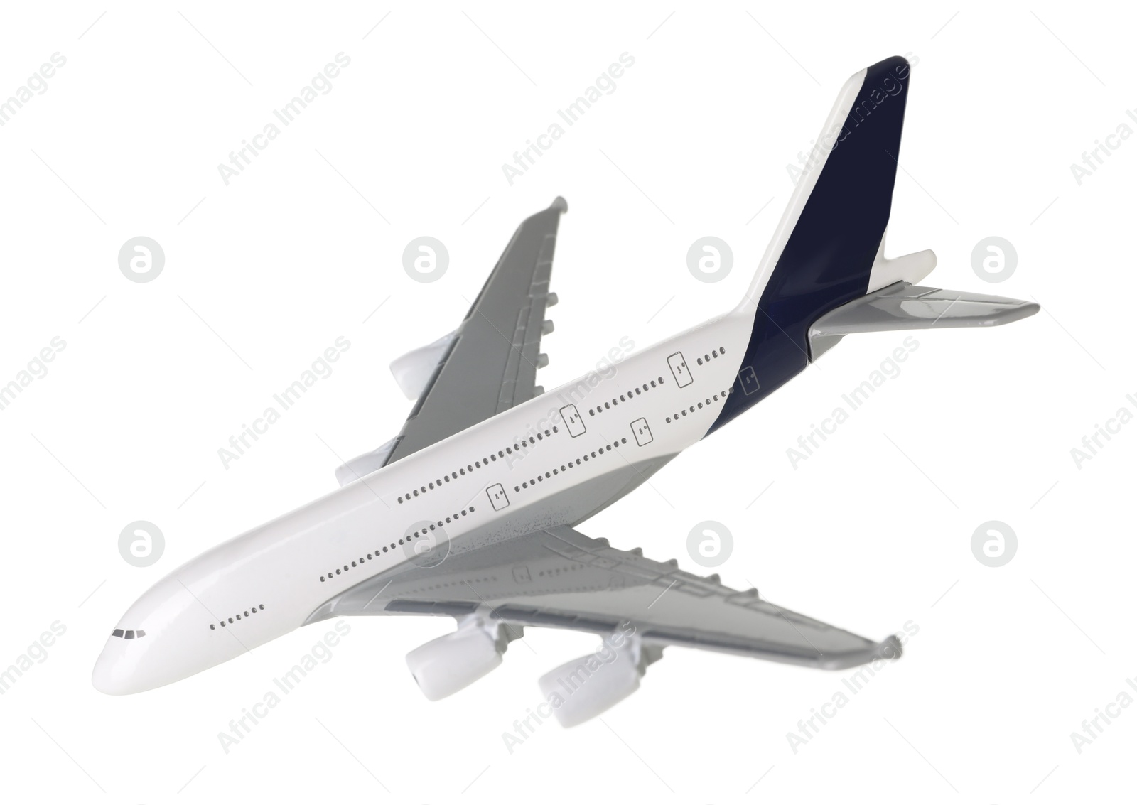 Photo of Plane model in air on white background