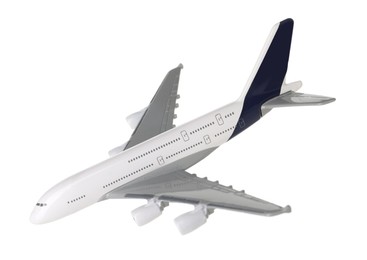 Photo of Plane model in air on white background