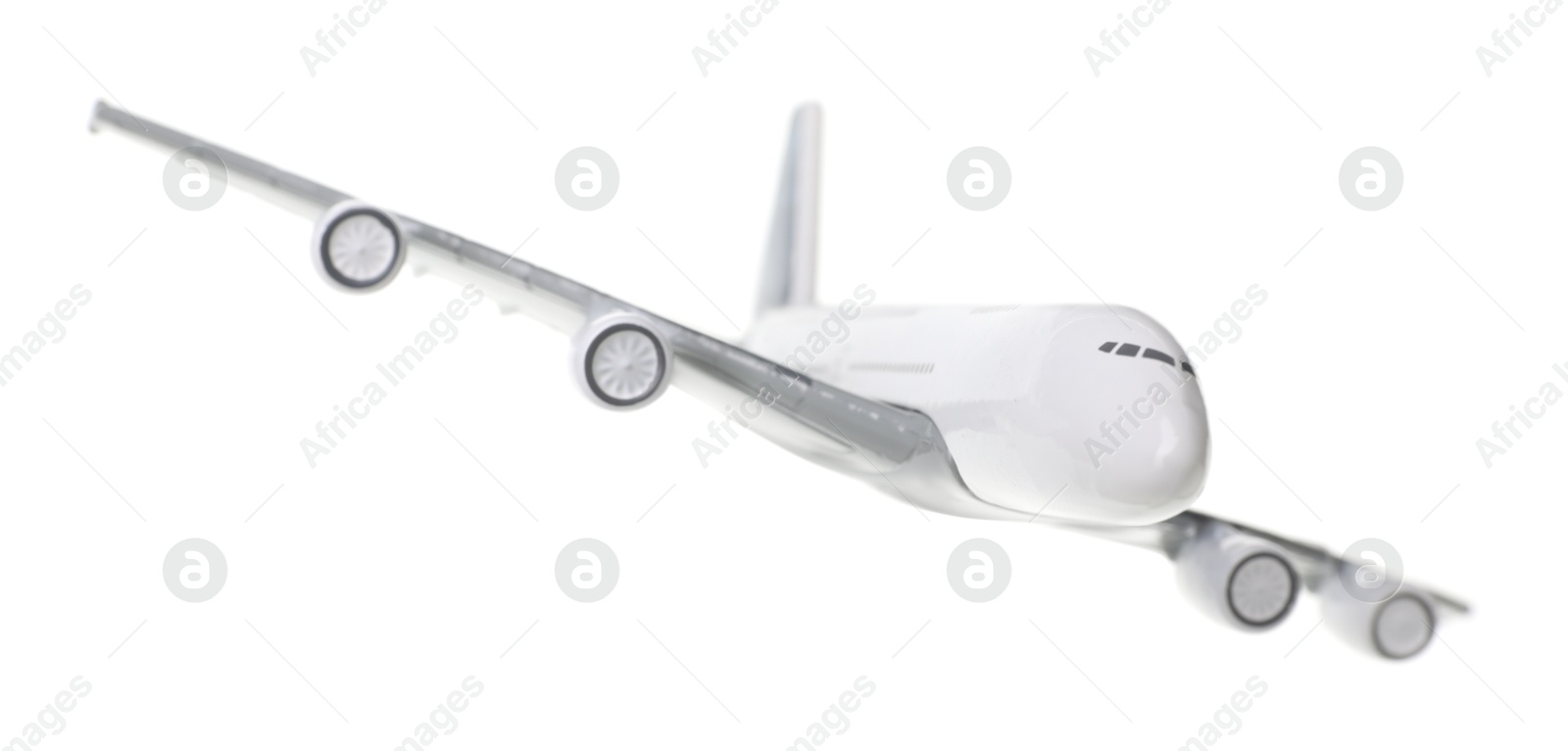 Photo of Plane model in air on white background