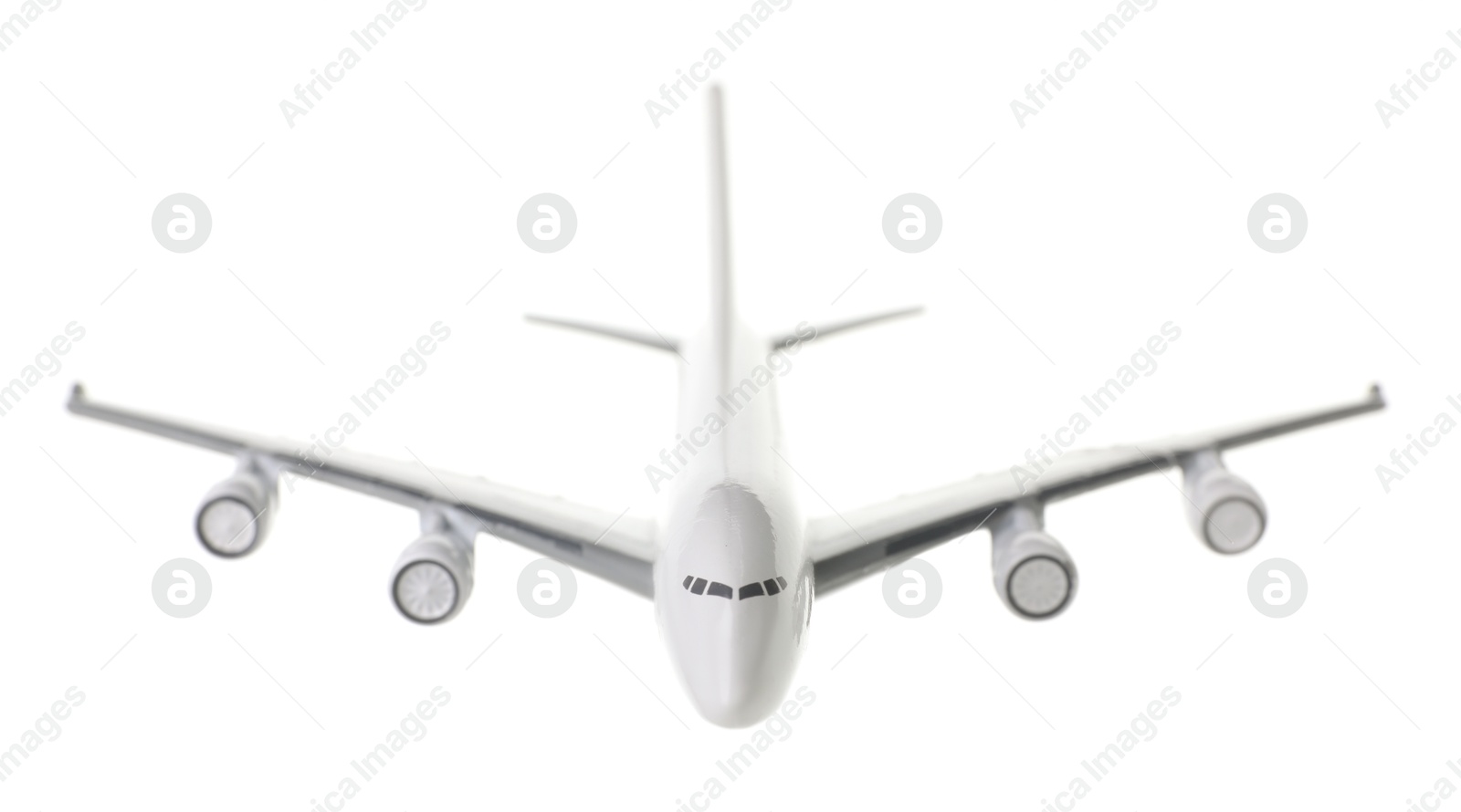 Photo of Plane model in air on white background