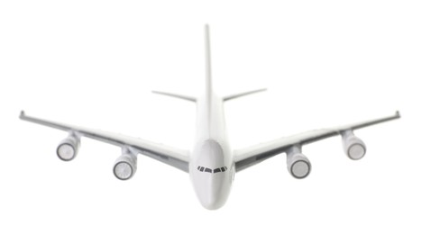 Photo of Plane model in air on white background