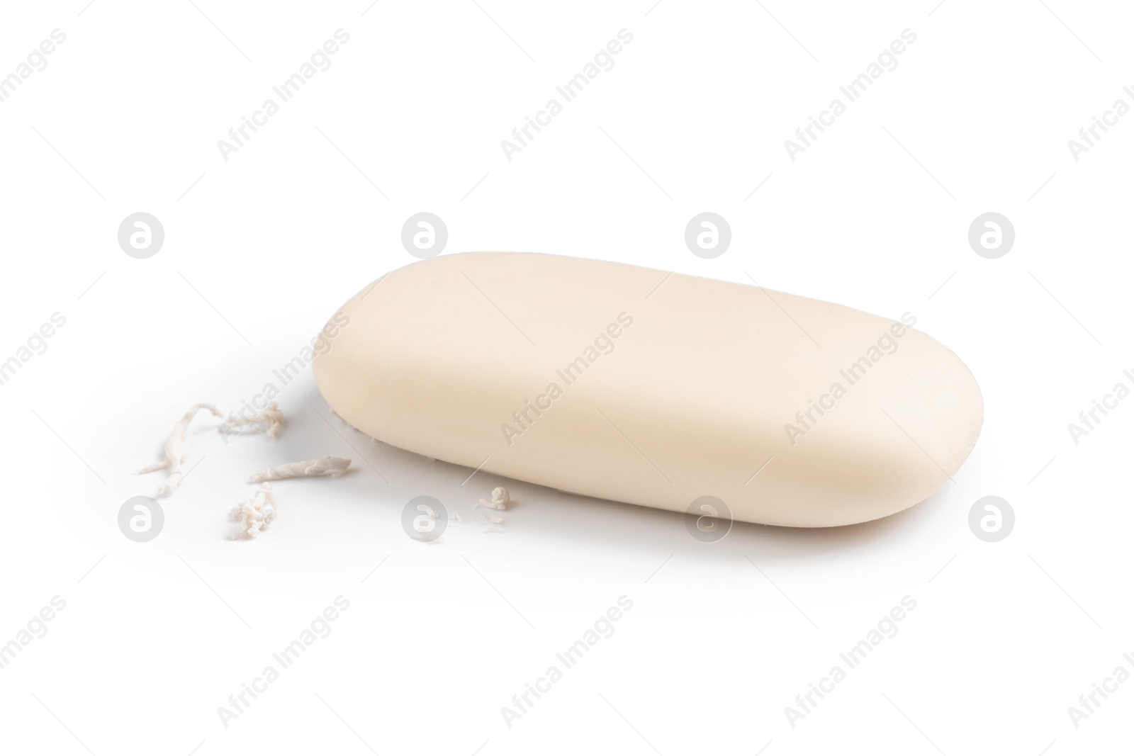 Photo of One eraser and scraps isolated on white