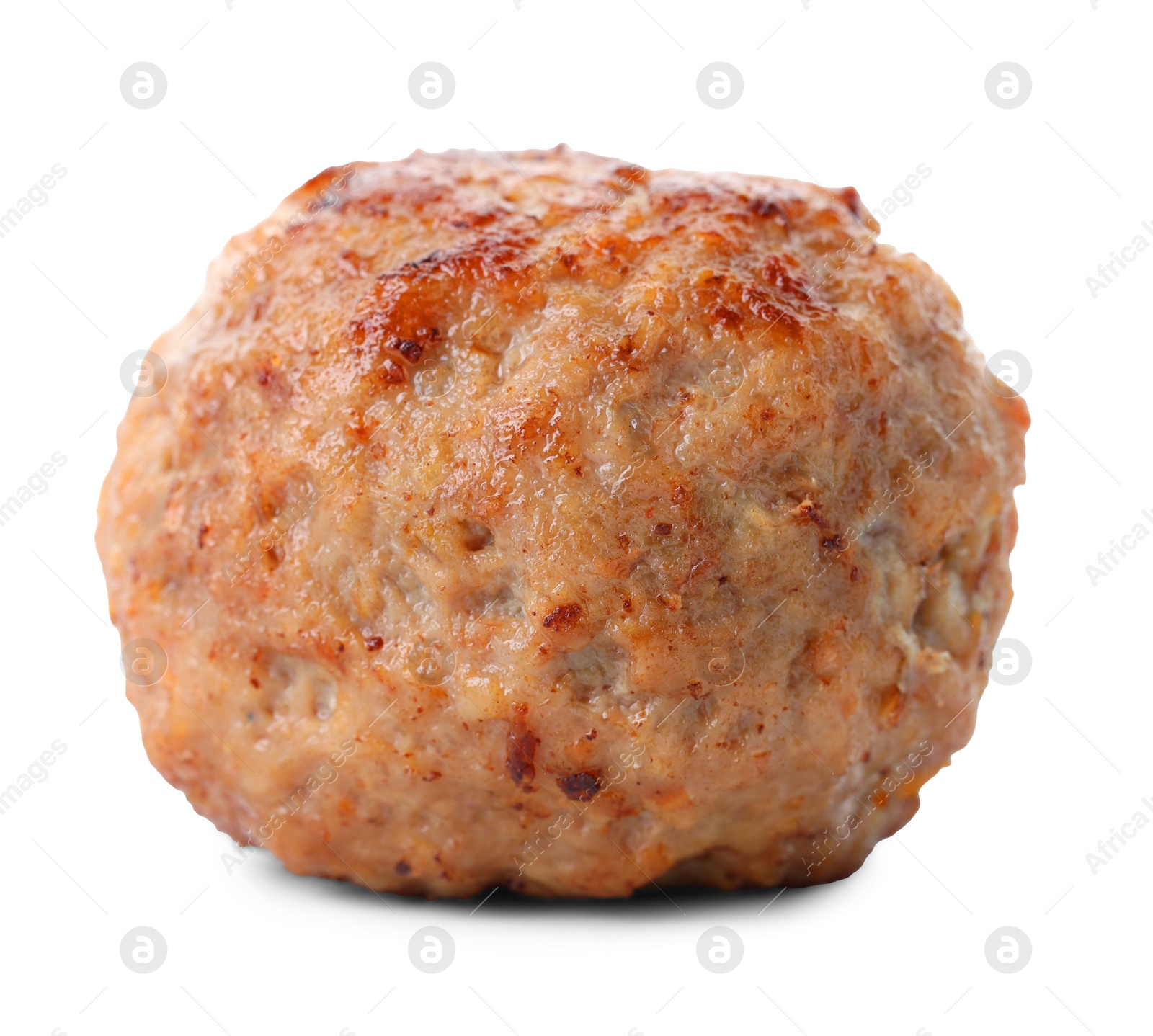 Photo of One tasty cooked meatball isolated on white