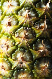 Photo of Delicious ripe pineapple as background, closeup view