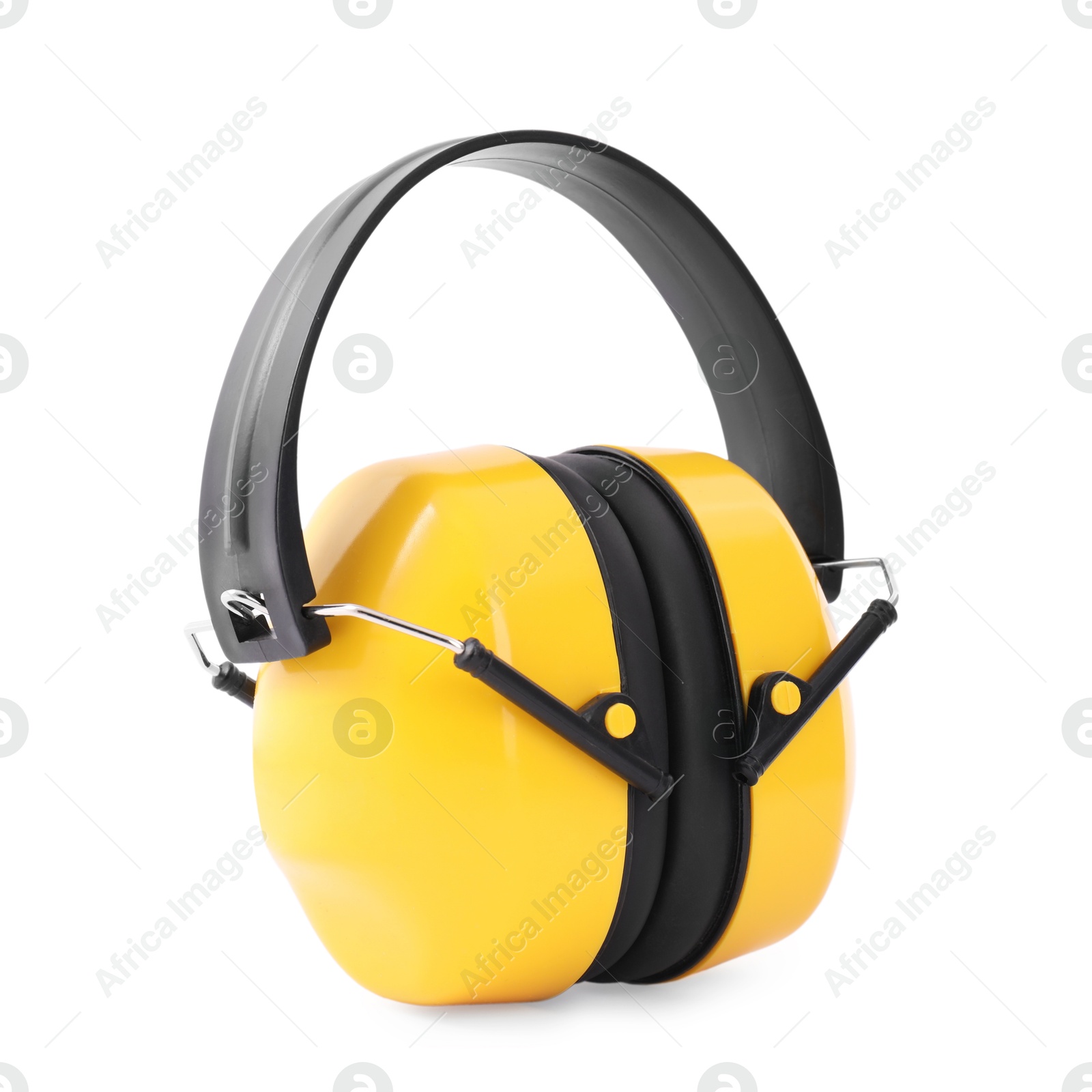 Photo of Protective earmuffs isolated on white. Safety equipment