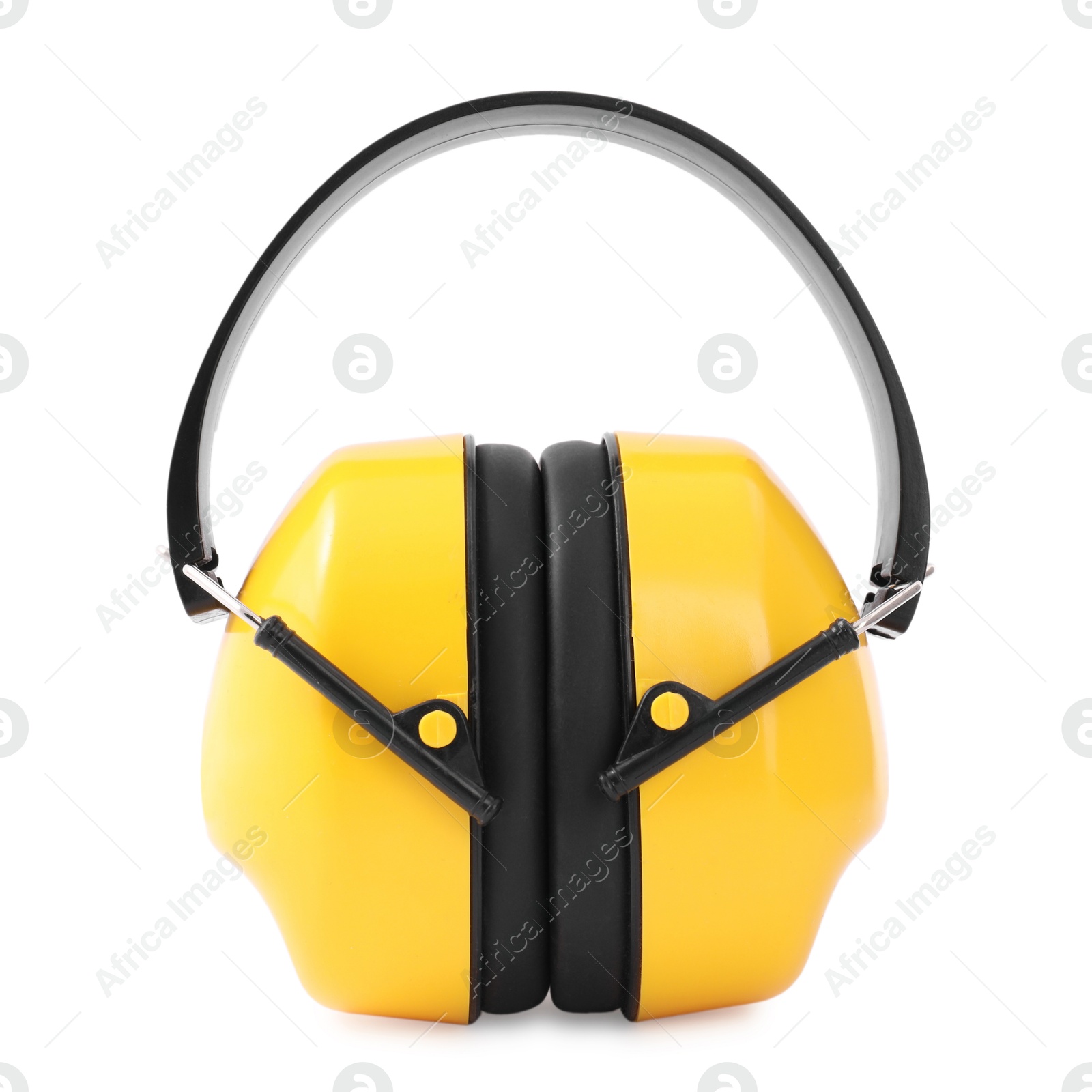 Photo of Protective earmuffs isolated on white. Safety equipment