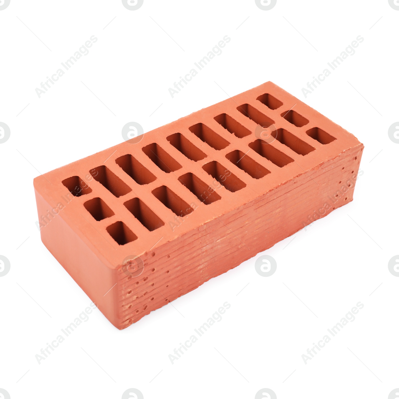 Photo of Red brick isolated on white. Construction material