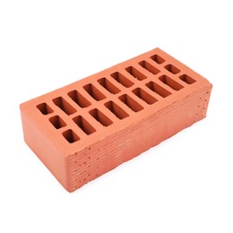 Photo of Red brick isolated on white. Construction material