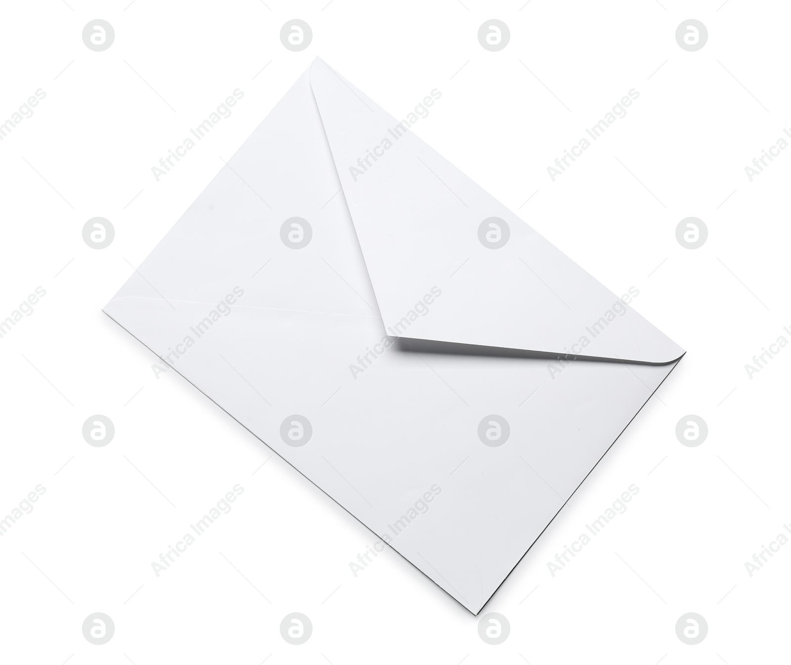 Photo of Envelope isolated on white, top view. Mockup for design