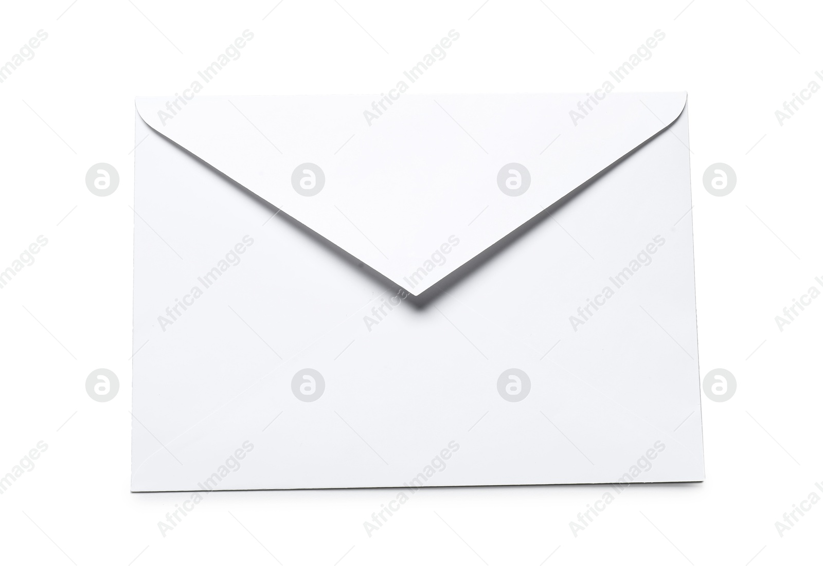 Photo of Envelope isolated on white, top view. Mockup for design