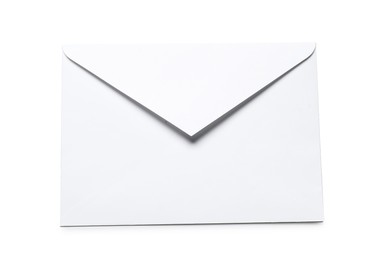 Photo of Envelope isolated on white, top view. Mockup for design