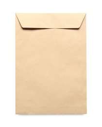 Photo of Envelope isolated on white, top view. Mockup for design