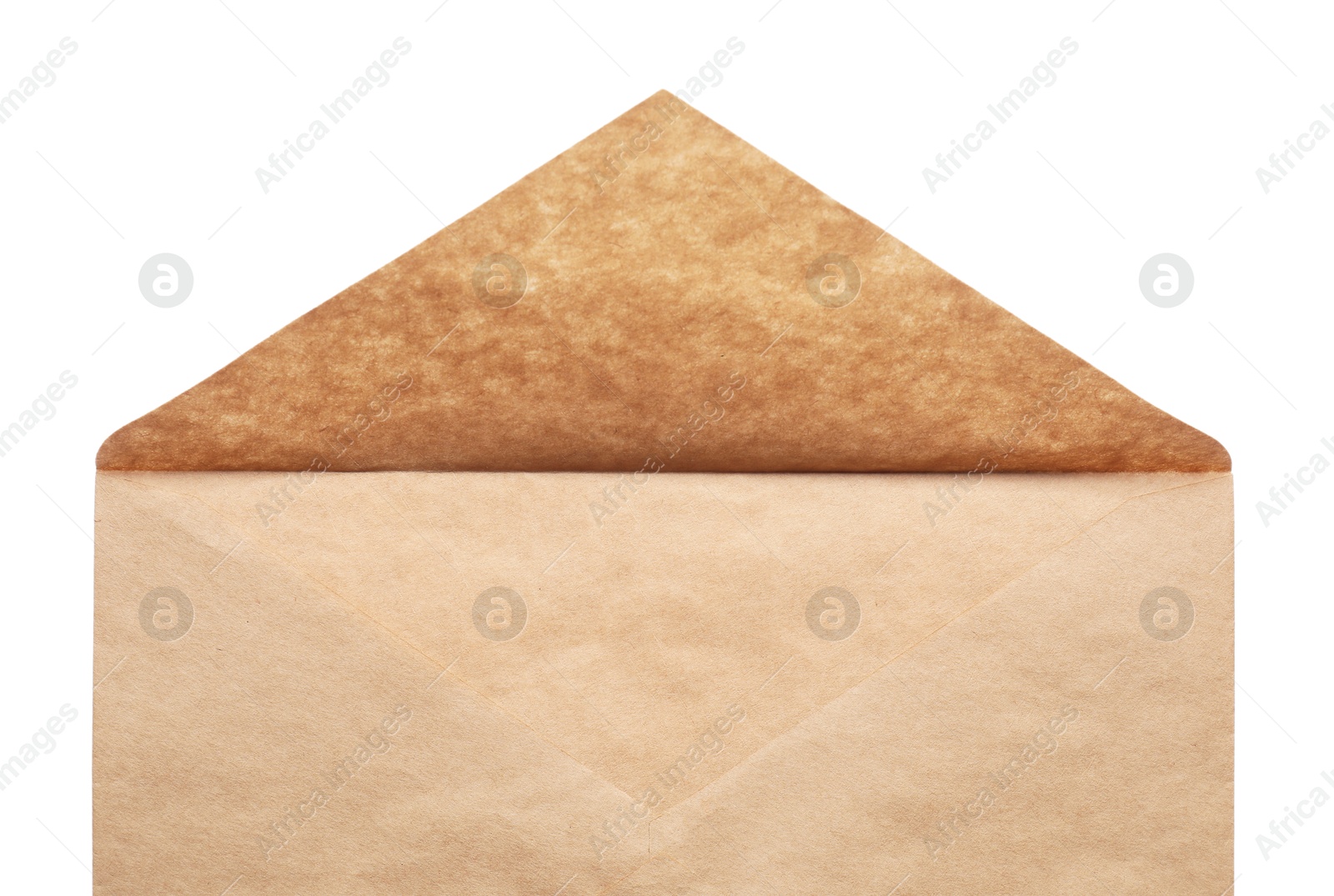 Photo of Envelope isolated on white, top view. Mockup for design