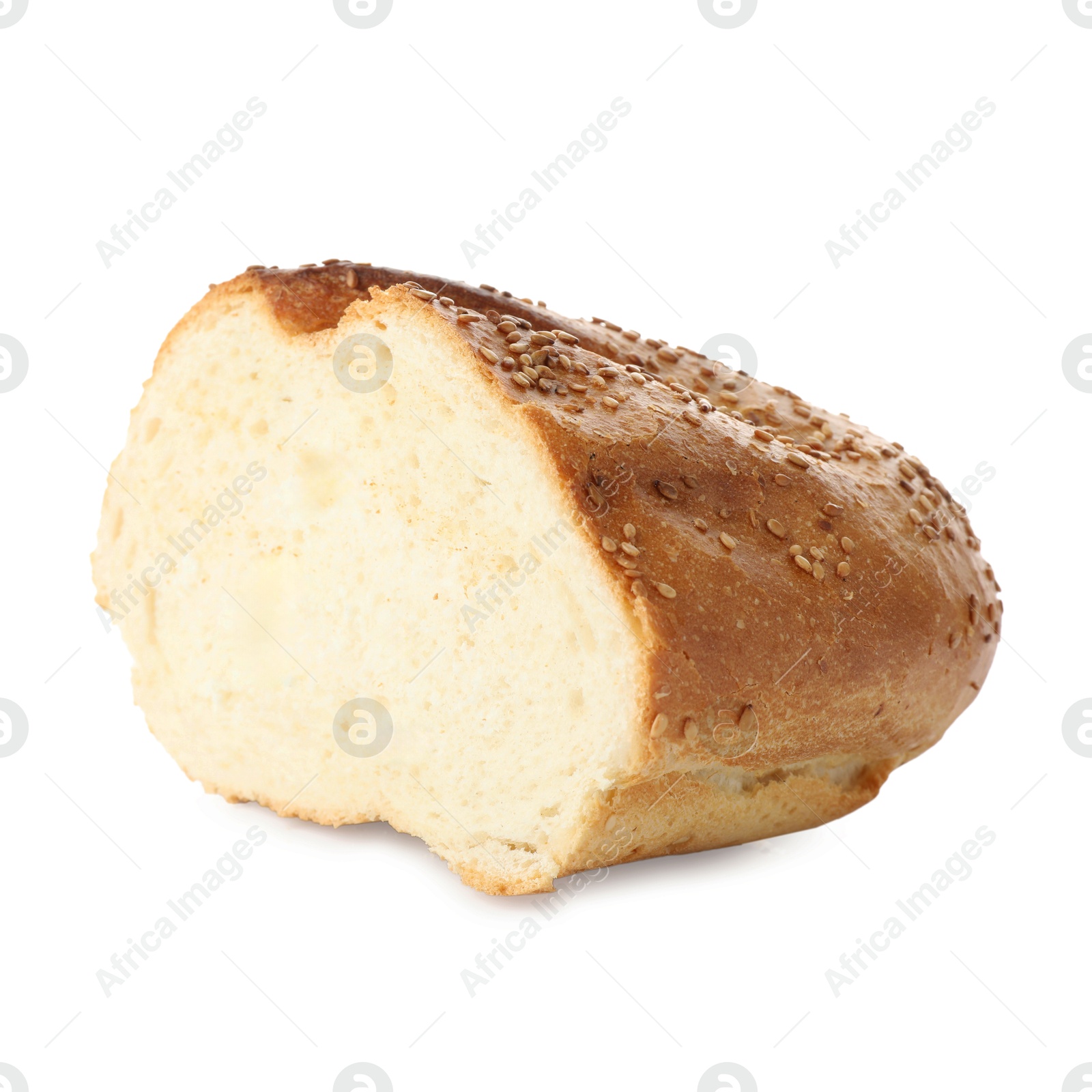 Photo of Piece of fresh bread isolated on white