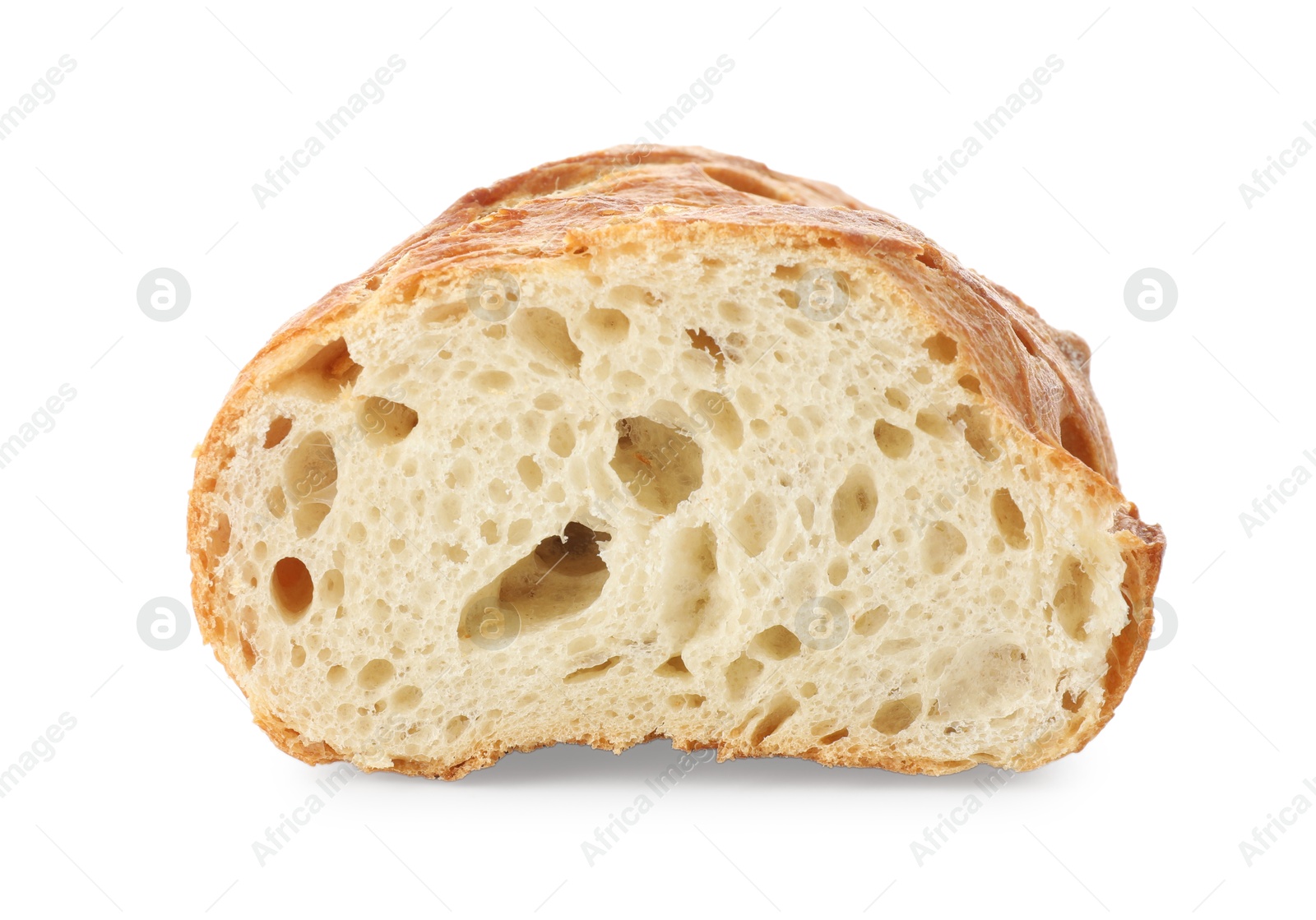 Photo of Piece of fresh bread isolated on white