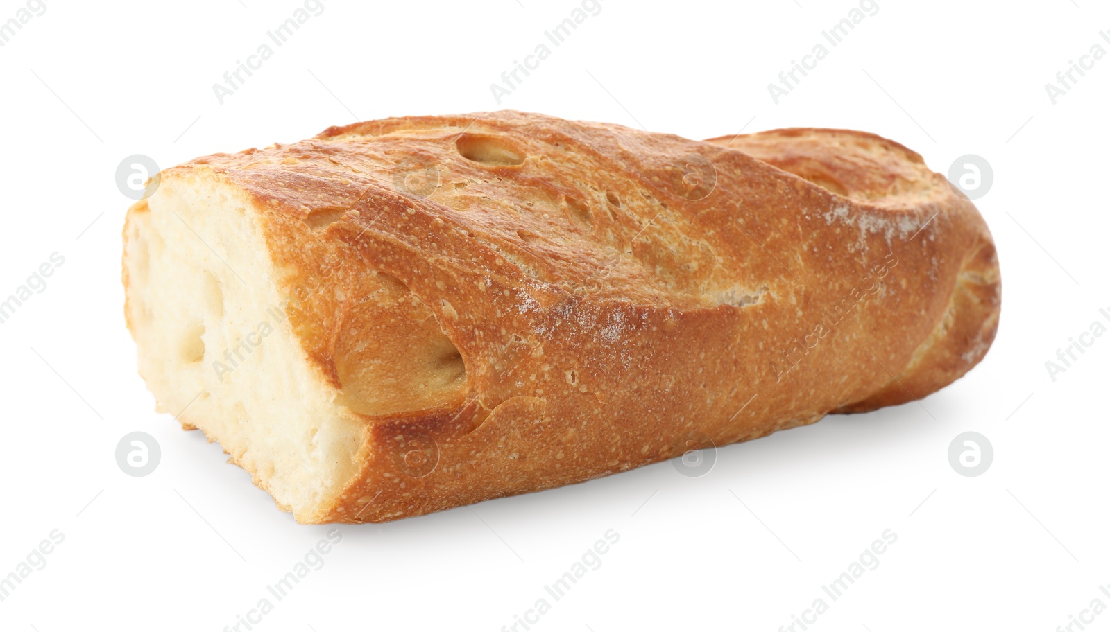 Photo of Piece of fresh bread isolated on white