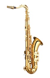 Photo of Jazz. One beautiful saxophone isolated on white