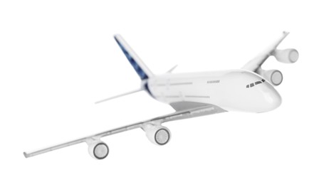 Photo of Plane model in air on white background